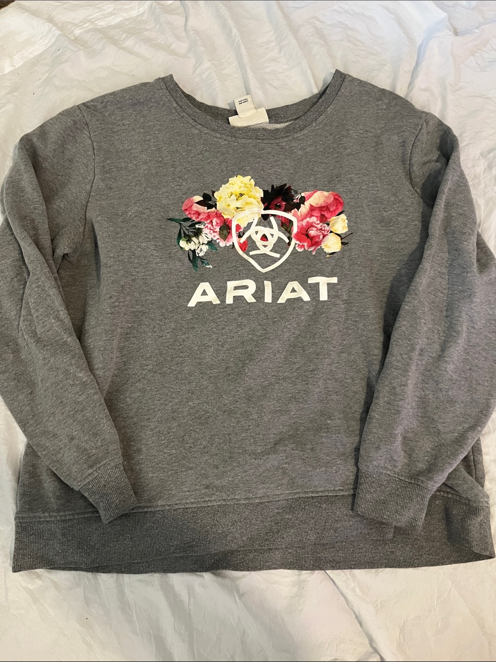 Ariat Grey Sweatshirt with Floral Logo